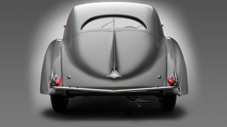 Elegant Talbot-Lago T150 Rear View Wallpaper wallpaper