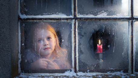 Winter's Dream Through Frosted Windows wallpaper