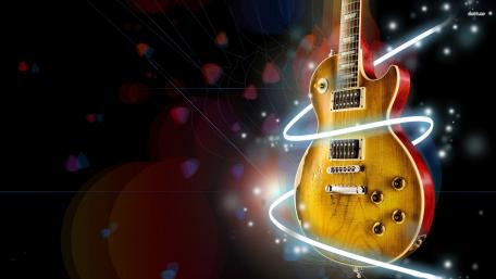 Melodic Strums of a Golden Guitar wallpaper