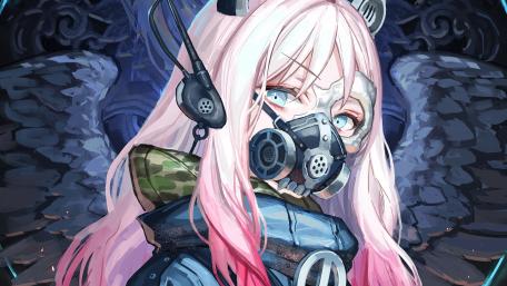 Cybernetic Vision with a Touch of Pink wallpaper