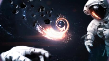 Cosmic Journey Through the Abyssal Void wallpaper