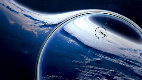 Cosmic Journey Through the Wormhole Experience wallpaper