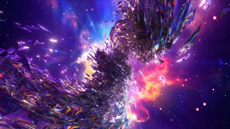 Cosmic Cataclysm in Vibrant Colors wallpaper