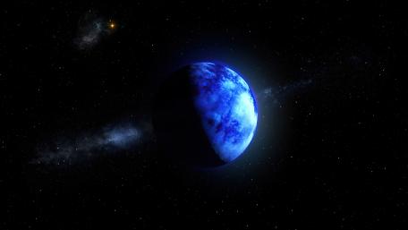 Mystical Blue Planet in the Cosmos wallpaper
