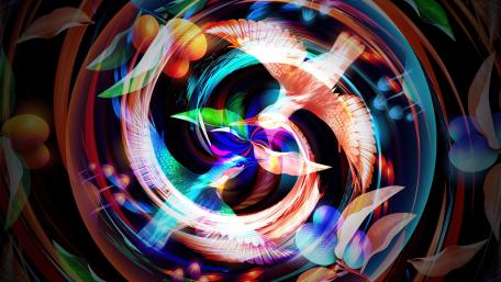 Birds in a Radiant Spiral​ wallpaper