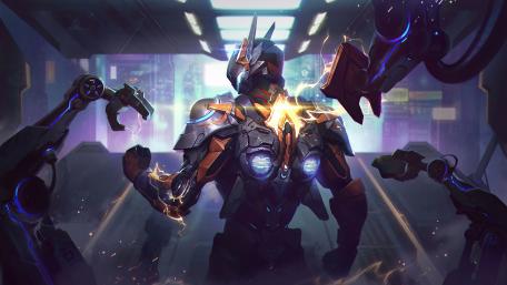 Futuristic Warrior in Battle Stance wallpaper
