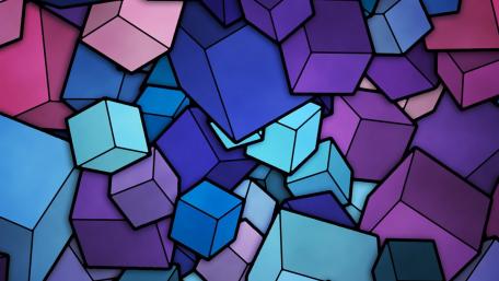 Vivid Mosaic of Shifting Cubes wallpaper