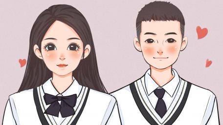 Sweet Moments in School Uniforms wallpaper
