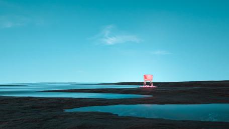 Pink chair surreal art wallpaper
