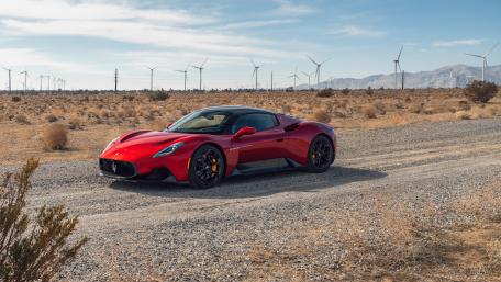 Red Maserati MC20 Coupe Power Display wallpaper