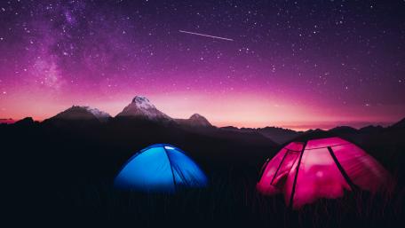 Starry Night Adventure in the Mountains wallpaper