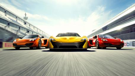 McLaren P1 Supercar Trio on the Track wallpaper