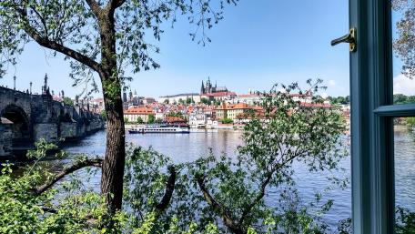 Window to the Prague Castle wallpaper