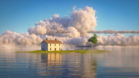 Peaceful house wallpaper