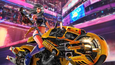 Biker girl wallpaper