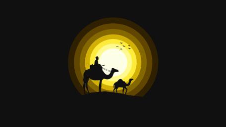Stunning Minimalist Sunset Landscape Wallpaper wallpaper