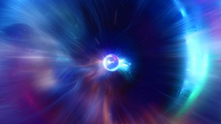 Vibrant Glowing Sphere in Abstract Space wallpaper
