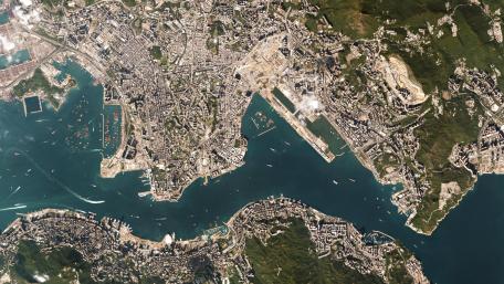 Hong Kong satellite imagery wallpaper