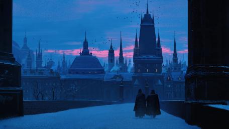 Twilight Journey to the Enchanted Castle wallpaper