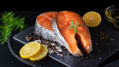 Delicious Smoked Salmon with Fresh Lemon and Spices wallpaper