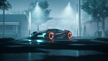 Futuristic Elegance of Lamborghini Terzo Millennio wallpaper