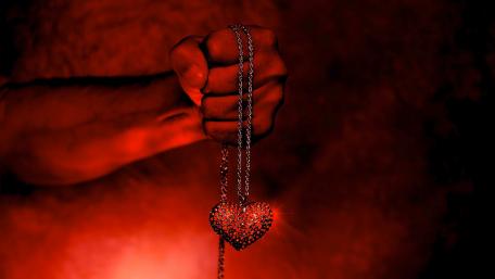 Heartfelt Love Glows in Red Flame wallpaper