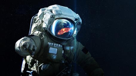 Apocalyptic Astronaut Exploring the Universe wallpaper