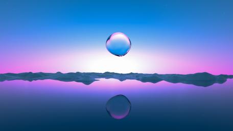 Enchanted Droplet in a Dreamy Sky wallpaper