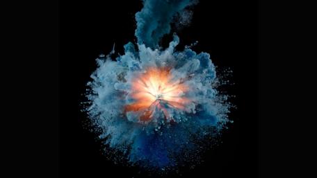 Vibrant Explosion on Black Background wallpaper