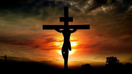 Sunset Crucifix Silhouette wallpaper