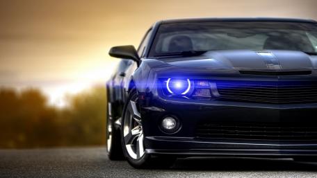 Sleek Chevrolet Camaro with Striking Headlights wallpaper