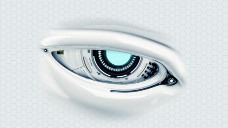 Futuristic Cyborg Eye Design wallpaper