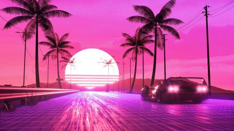 Sunset 80's wallpaper