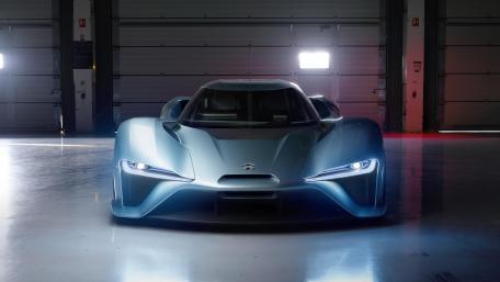 Sleek NIO EP9 in a Modern Garage Setting wallpaper