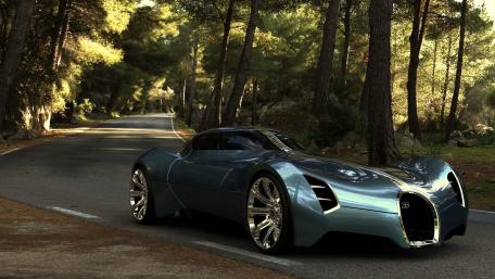 Sleek Bugatti Aerolithe Concept Car Wallpaper wallpaper