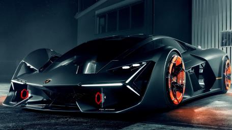 Sleek Lamborghini Terzo Millennio in Night Glow wallpaper
