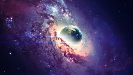 Mystical Earth in the Heart of the Galaxy wallpaper