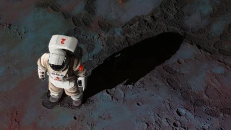 Astronaut Exploring the Moon's Surface in 4K Quality wallpaper