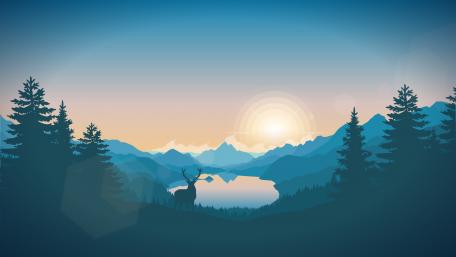 Ethereal Dawn in a Blue Fantasy World wallpaper