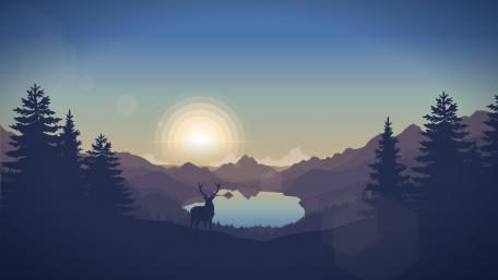 Serene Dawn in a Fantasy Landscape wallpaper