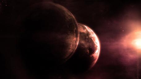Mystical Planets in Cosmic Harmony wallpaper