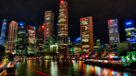 Singapore by night wallpaper