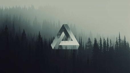 Forest Penrose triangle wallpaper