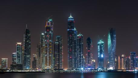 Dubai Marina by night wallpaper