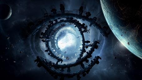 Mysterious Portal in a Futuristic Universe wallpaper