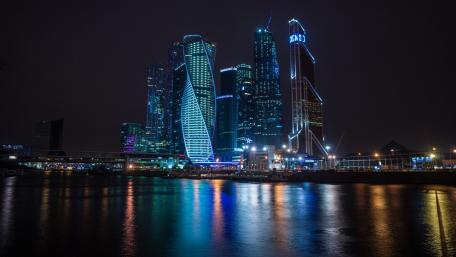 Presnensky District by night wallpaper