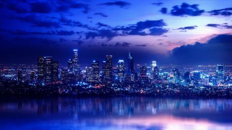 Los Angeles skyline at night wallpaper