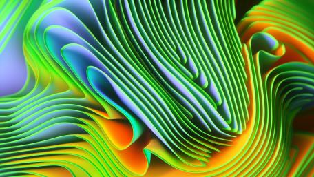 Vivid Green Twirls in 3D Artistry wallpaper
