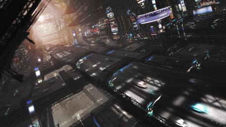 Futuristic Cityscape in the Heart of Cyberpunk Dreams wallpaper