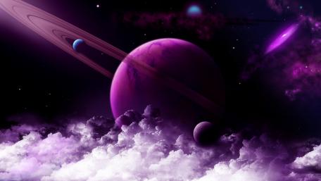 Purple space art wallpaper